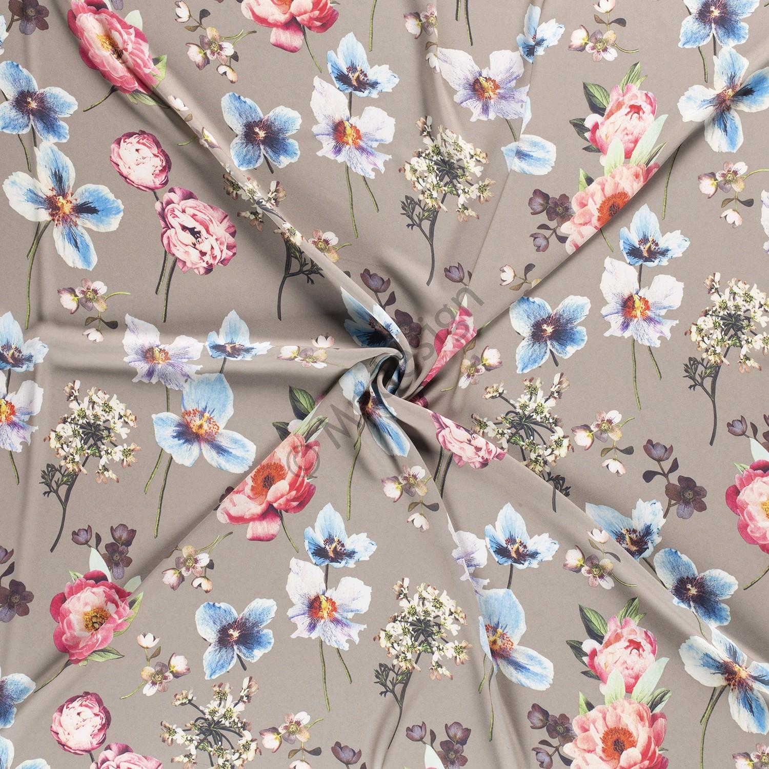 Kukkaketo georgette beige - Image 2