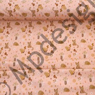 Kisut ja kukat jersey persikka